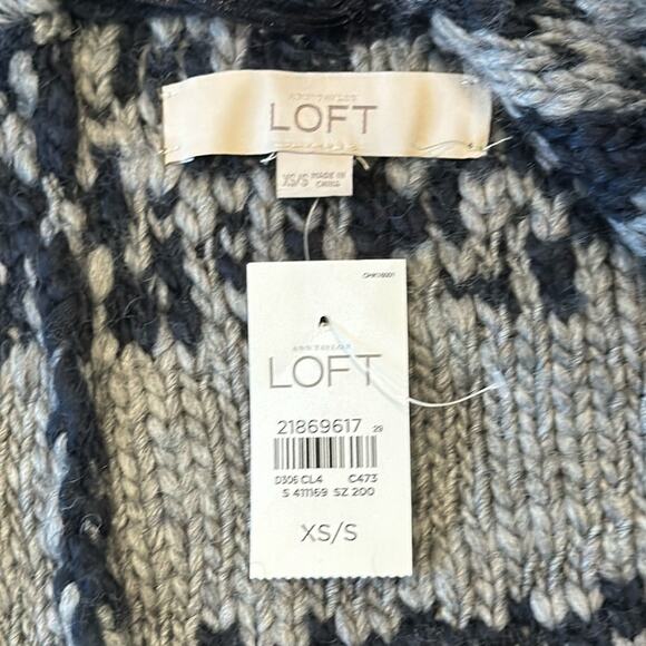 NWT LOFT Women's Poncho Sweater Shawl Black Grey Size XS/S - Picture 6 of 8